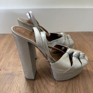 Aquazzura Platform Silver Mira Heels